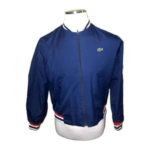 Lacoste Vintage Blue Zippered Bomber Jacket Size Large